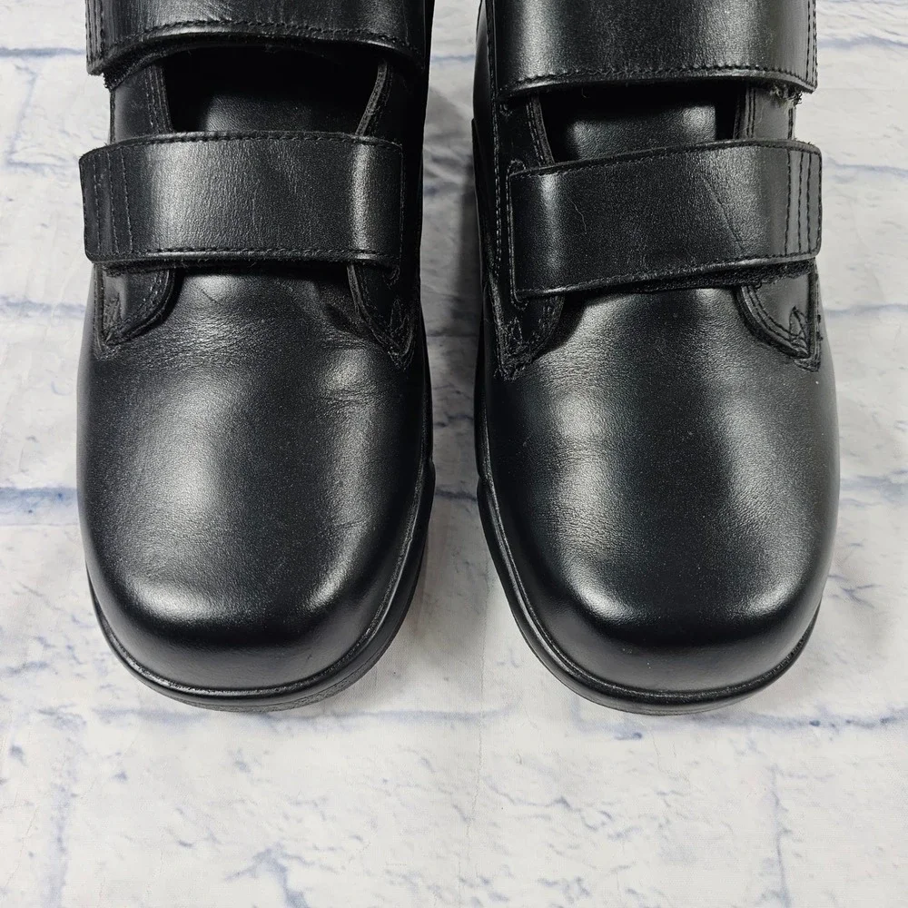 Apex Ambulator Walking Boots Men 11.5 Wide Black Leather Orthotic Diabetic Strap